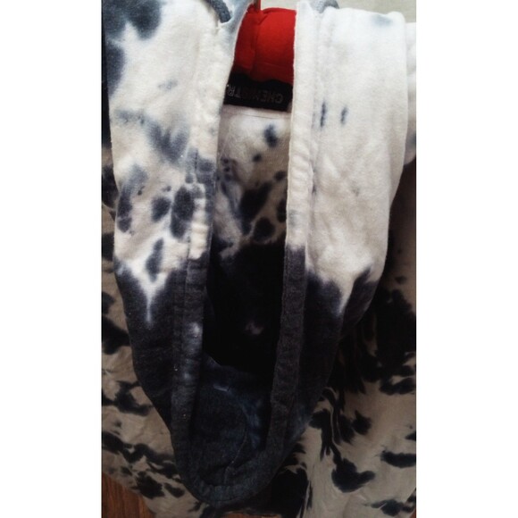 Chemistry Gray White Tie Dye Hoodie Men's Size Large 1981 Corvette Turbo Graphic - Picture 4 of 6